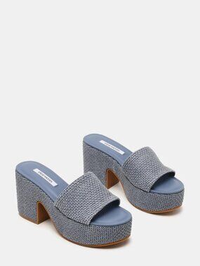 Steve Madden Trippy Blue Braided Slide Mules. Sz: 9